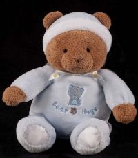 Carters Child of Mine Teddy Bear HUGS Blue Plush Lovey Rattle